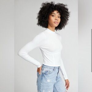 Pacsun Women’s White Mock Neck Long Sleeve Top NWT